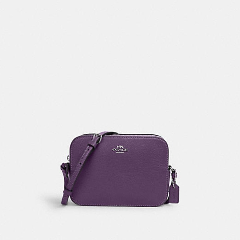 NWT COACH Mini Camera Bag purple dark amethyst 87734